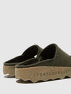 Round Toe Mules CANU MILITARY GREEN